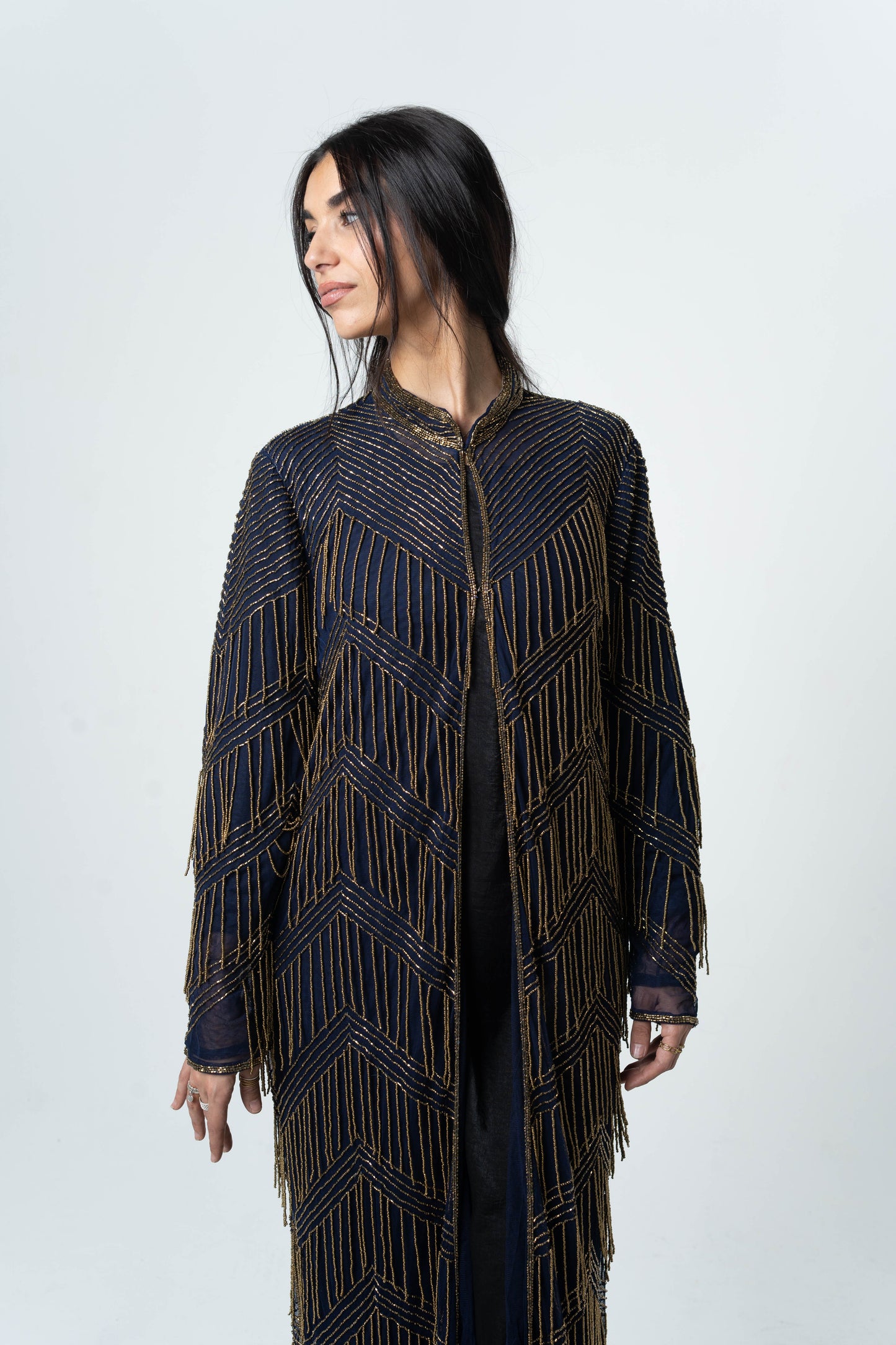 Caftan REEM blue and gold
