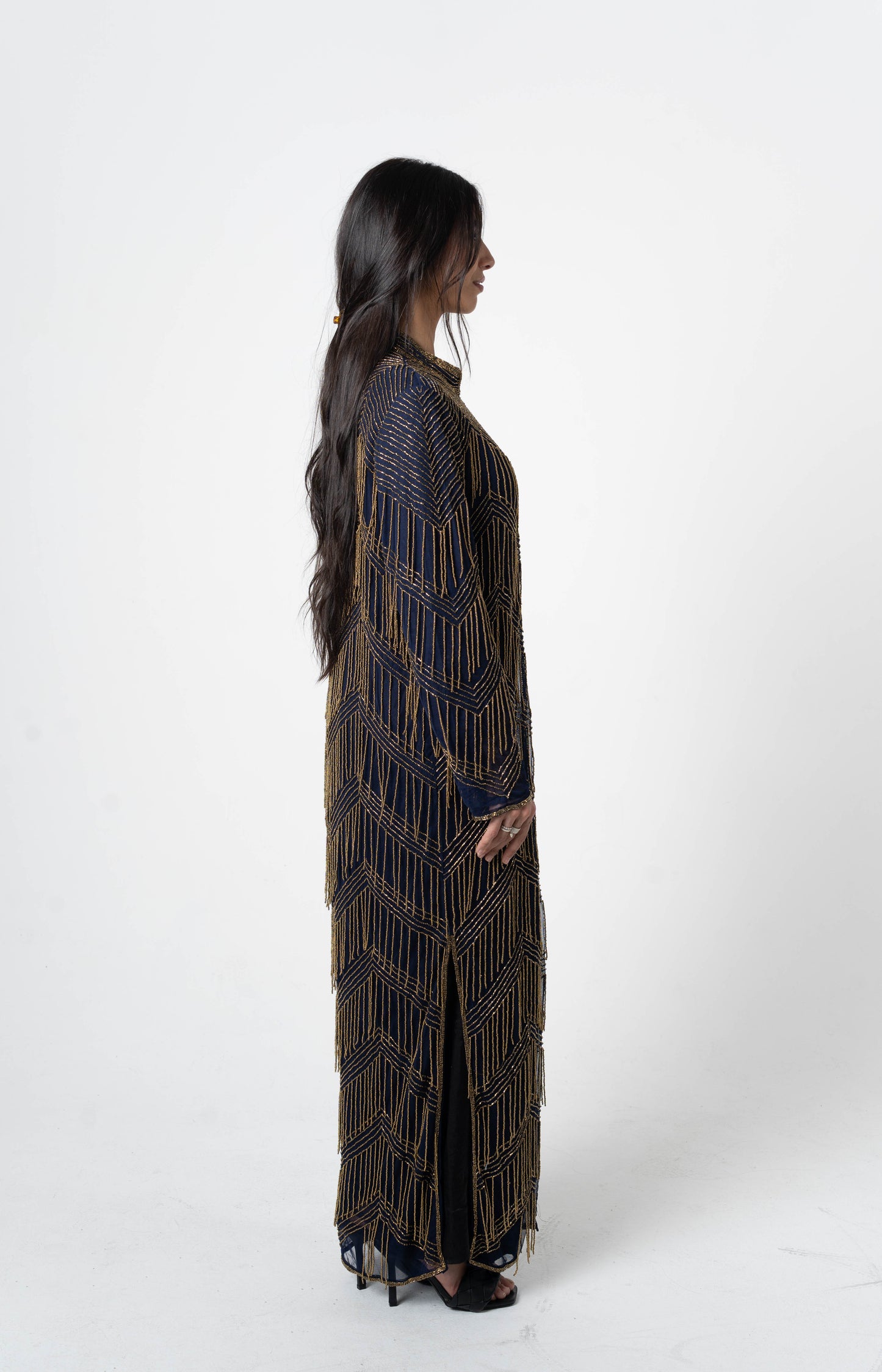 Caftan REEM blue and gold