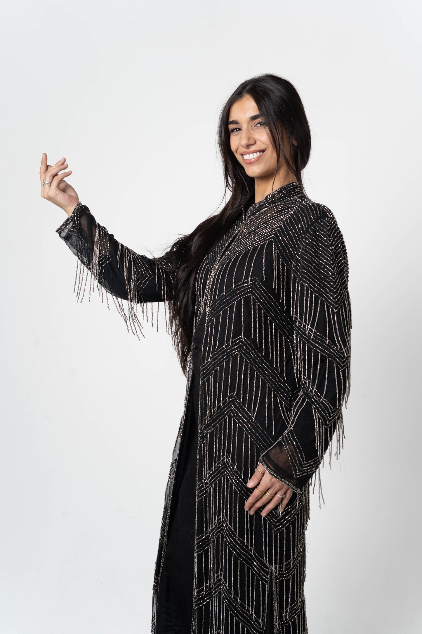 Caftan REEM Black and silver