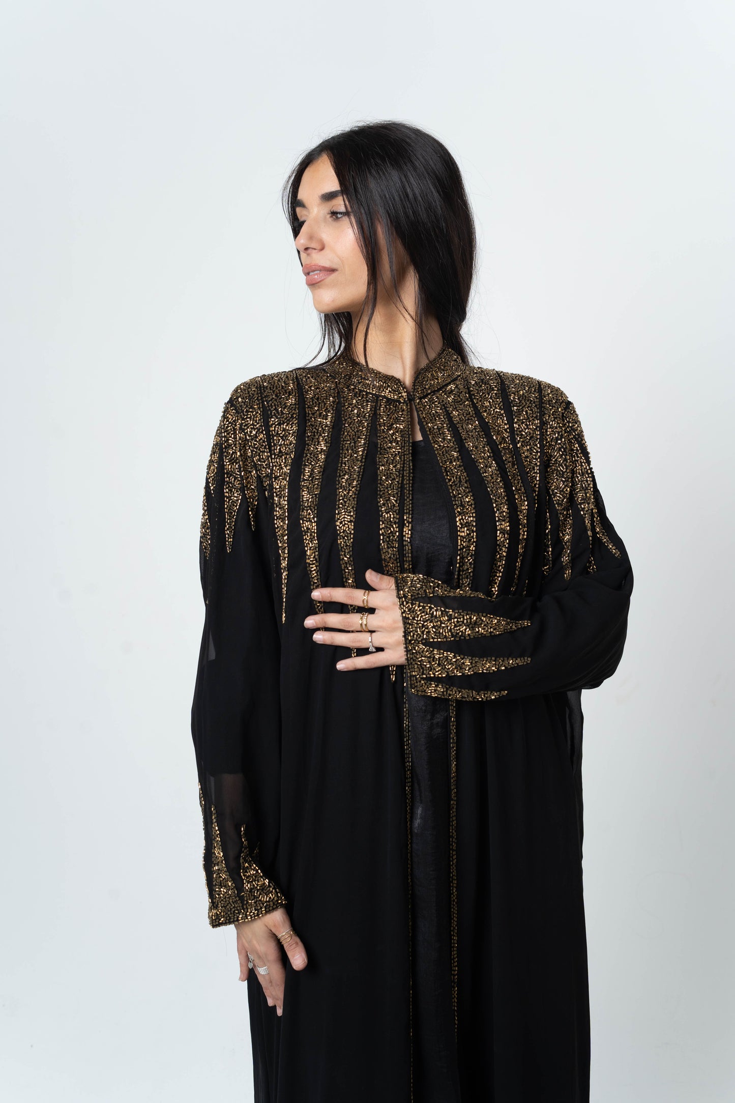 Caftan EMNA black and gold