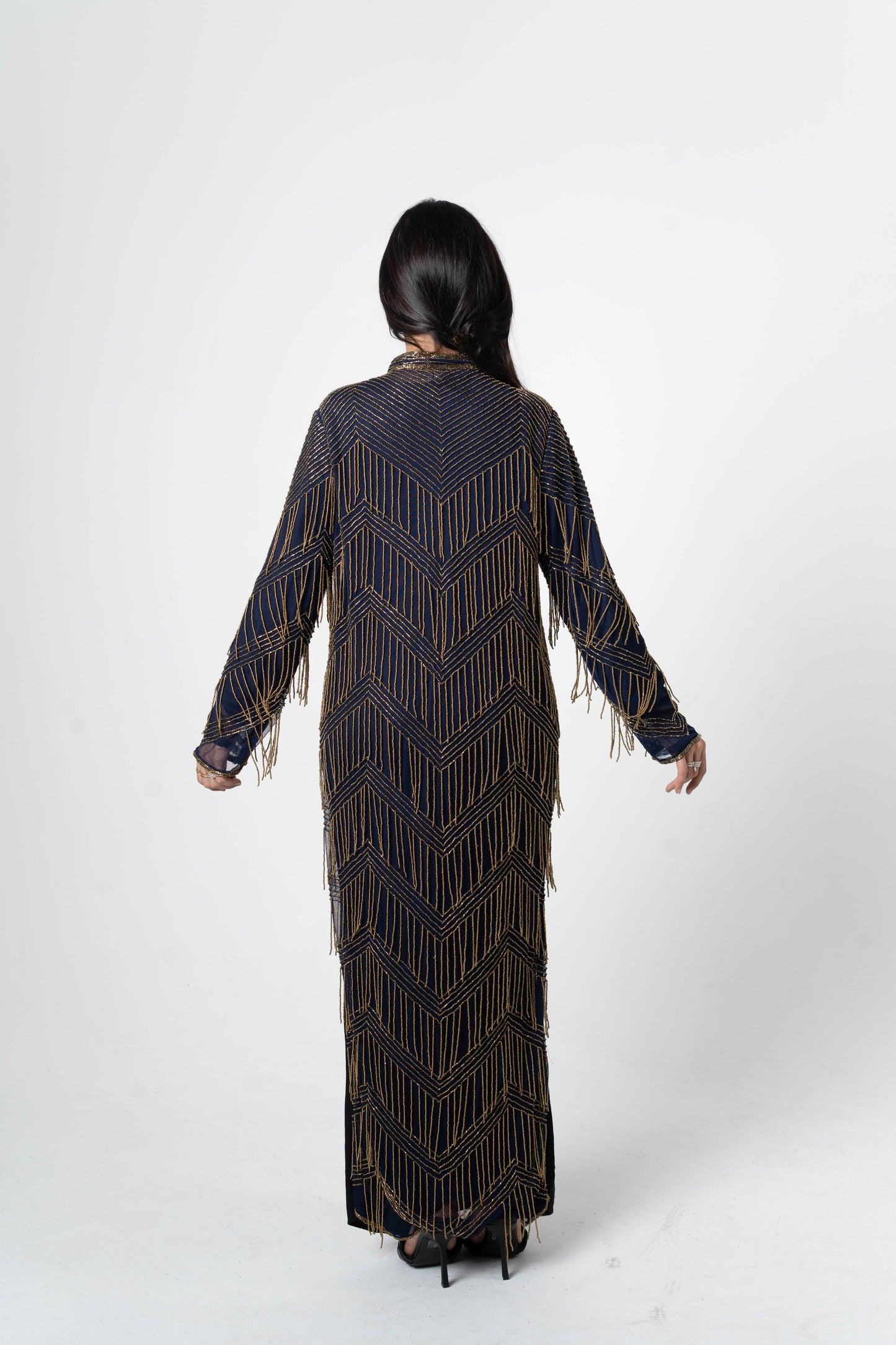 Caftan REEM blue and gold