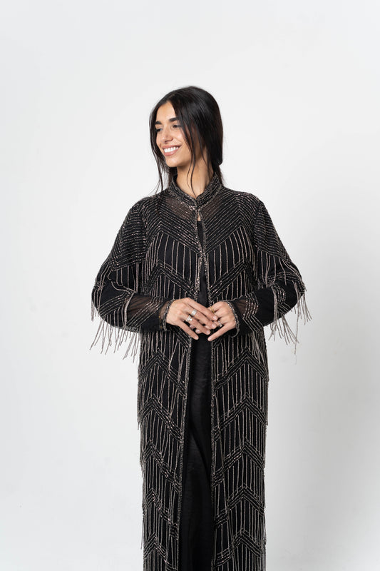 Caftan REEM Black and silver