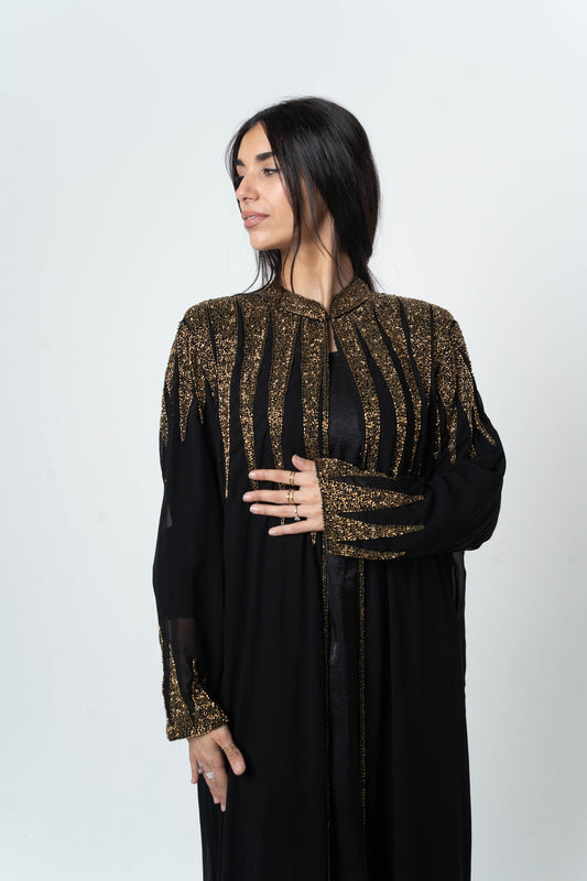 Caftan EMNA black and gold